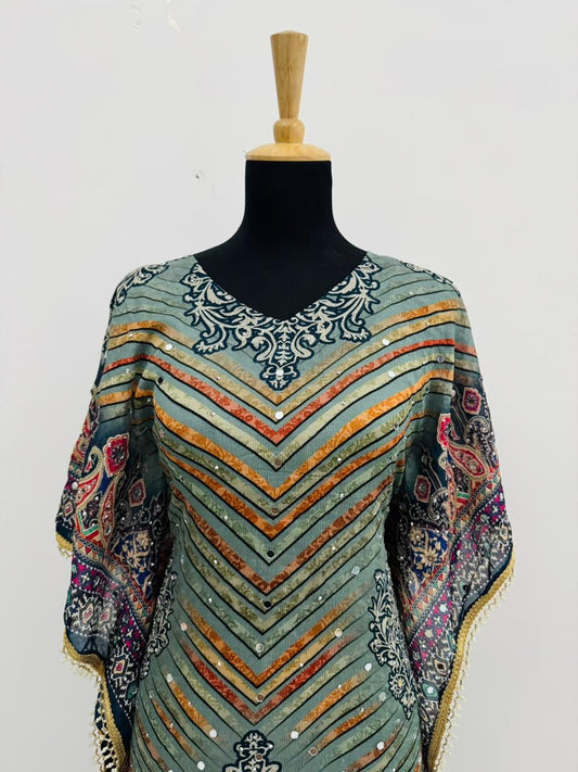 Summer Kaftan Set – Premium Chinon Kaftan + Cotton Inner & Bottom