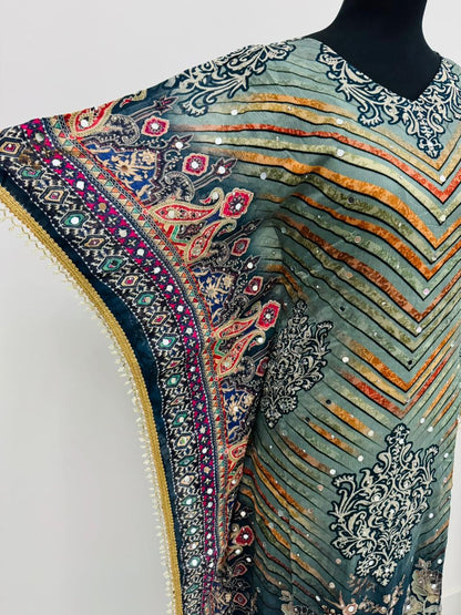 Summer Kaftan Set – Premium Chinon Kaftan + Cotton Inner & Bottom