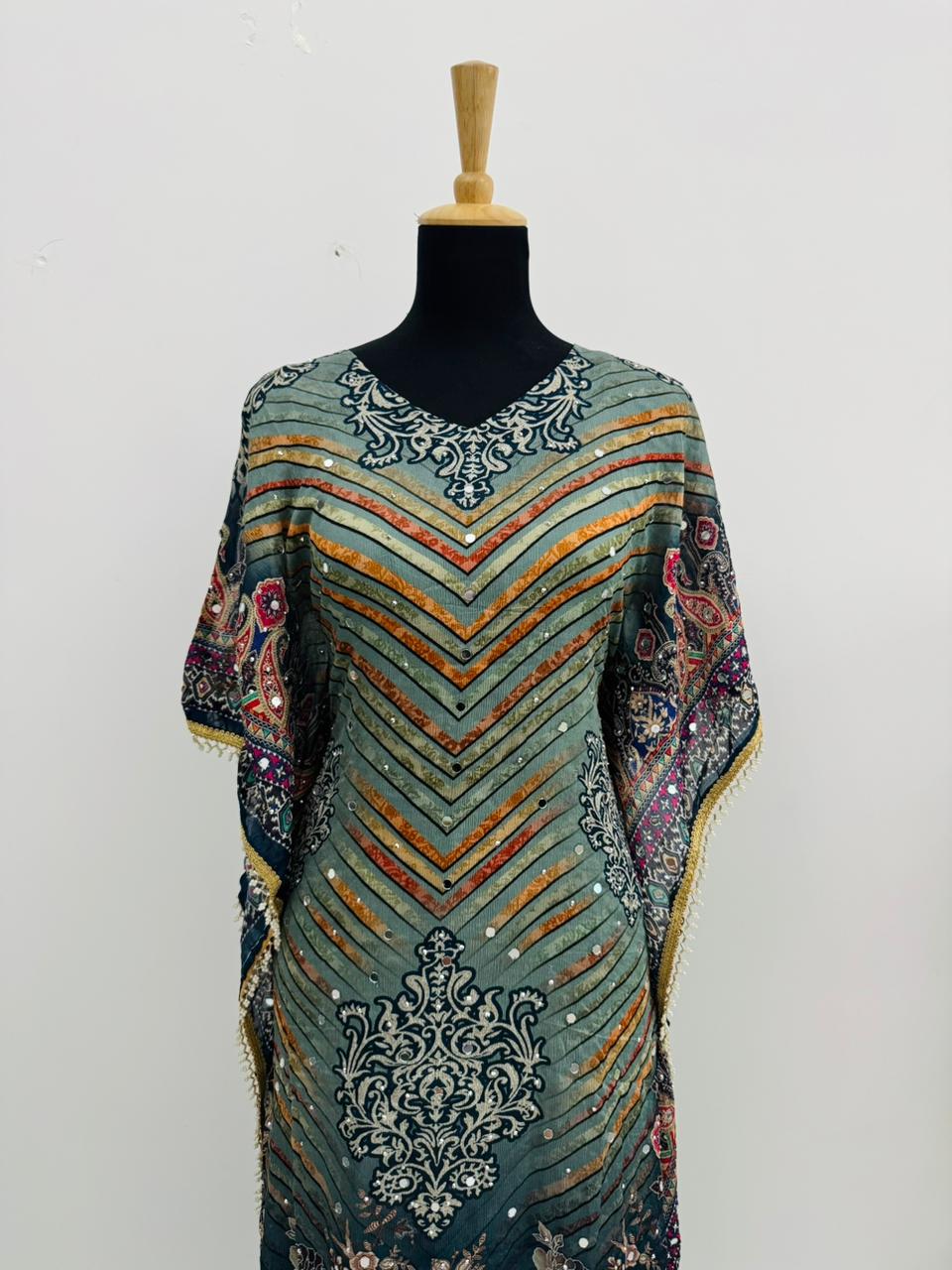 Summer Kaftan Set – Premium Chinon Kaftan + Cotton Inner & Bottom