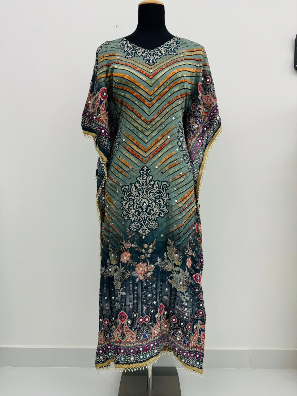 Summer Kaftan Set – Premium Chinon Kaftan + Cotton Inner & Bottom