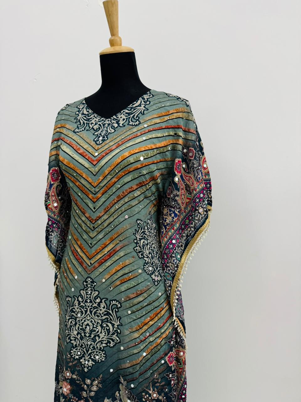 Summer Kaftan Set – Premium Chinon Kaftan + Cotton Inner & Bottom