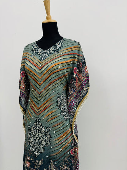 Summer Kaftan Set – Premium Chinon Kaftan + Cotton Inner & Bottom