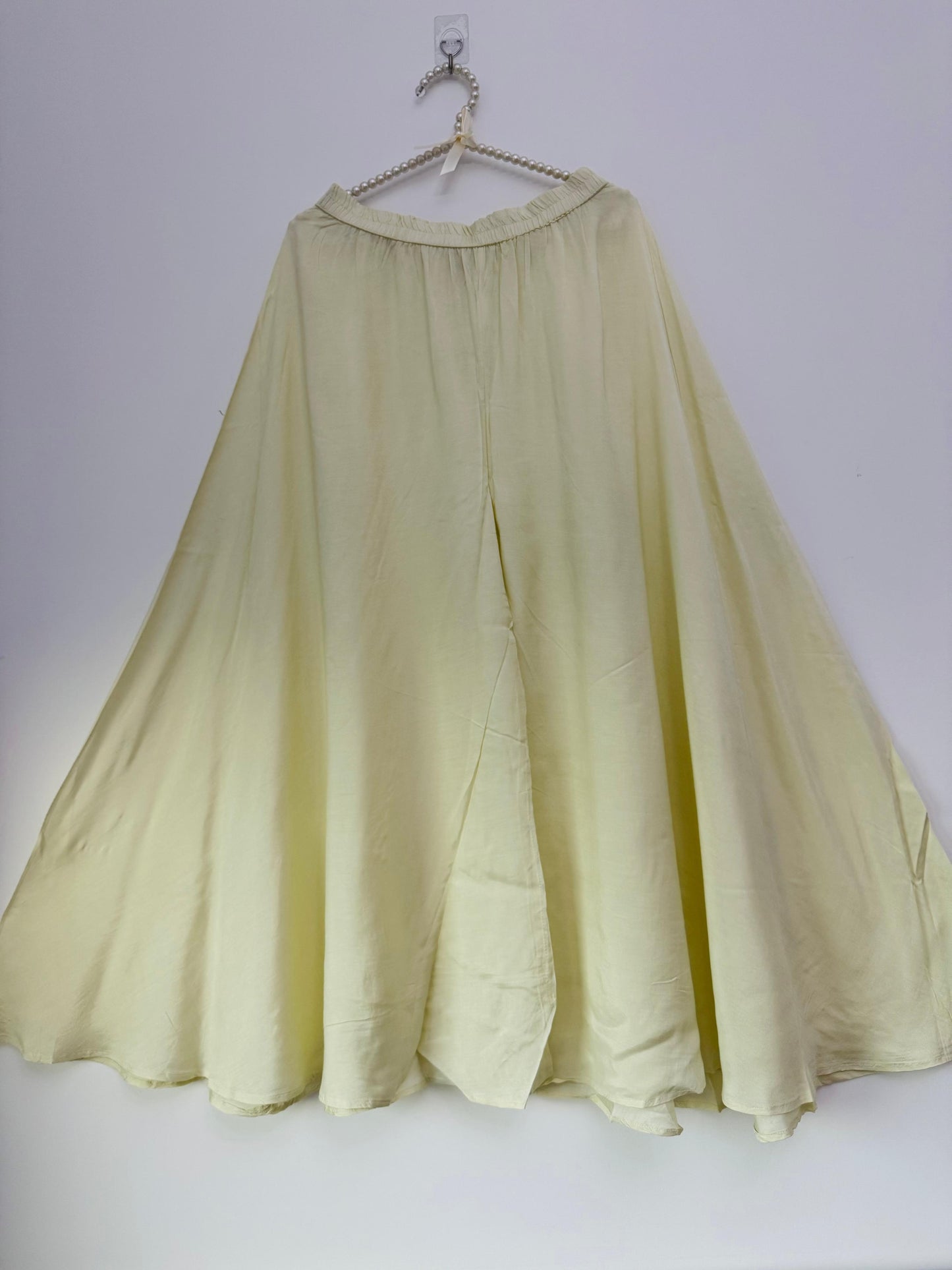 Silk-Touch Kaftan with Cotton Sharara