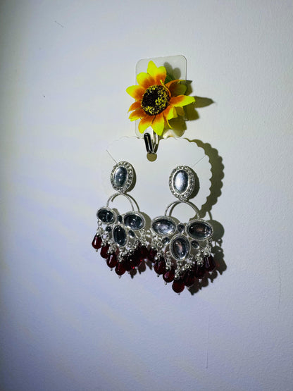 Mirror Work Long Bali Earrings – Lightweight Statement Jewellery