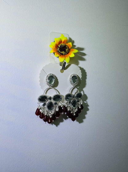 Mirror Work Long Bali Earrings – Lightweight Statement Jewellery