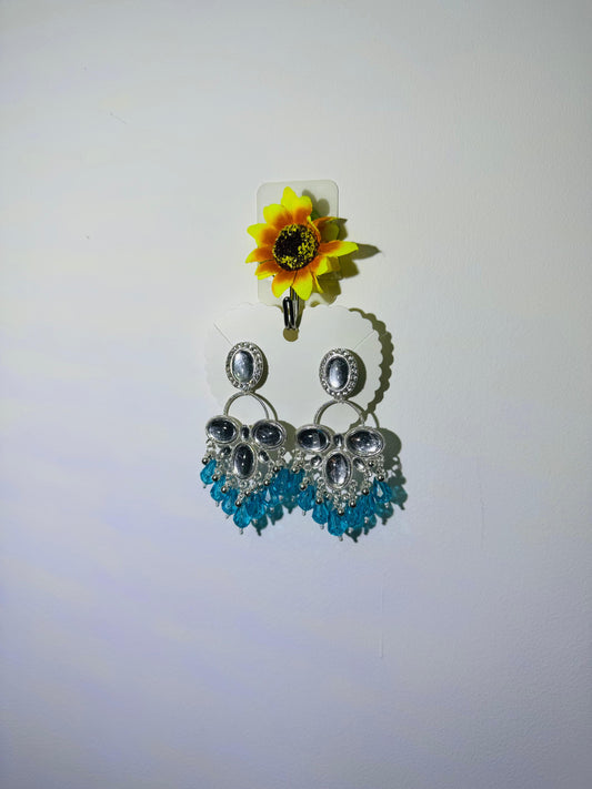 Mirror Work Long Bali Earrings – Lightweight Statement Jewellery