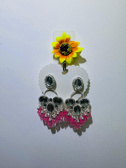 Mirror Work Long Bali Earrings – Lightweight Statement Jewellery