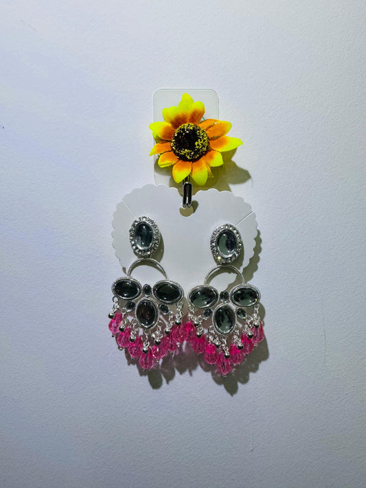 Mirror Work Long Bali Earrings – Lightweight Statement Jewellery