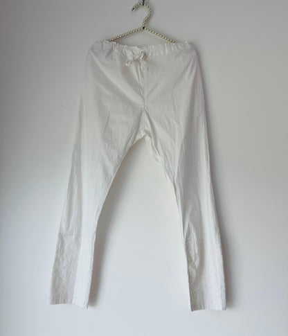 Cotton Straight Pants with Handmade Chikankari