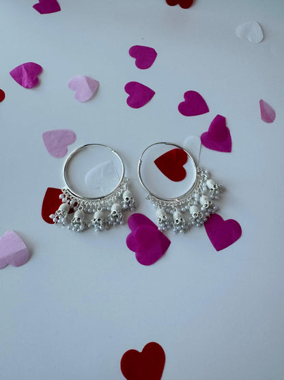 White Pearl Jhumki Bali Earrings | Premium Ethnic Jingle Jewelry