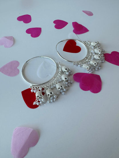 White Pearl Jhumki Bali Earrings | Premium Ethnic Jingle Jewelry