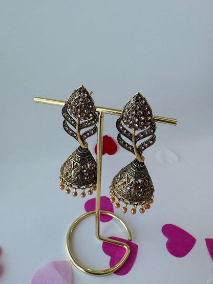 Shimri Triangle Jhumka Earrings | Premium Ethnic Jewelry