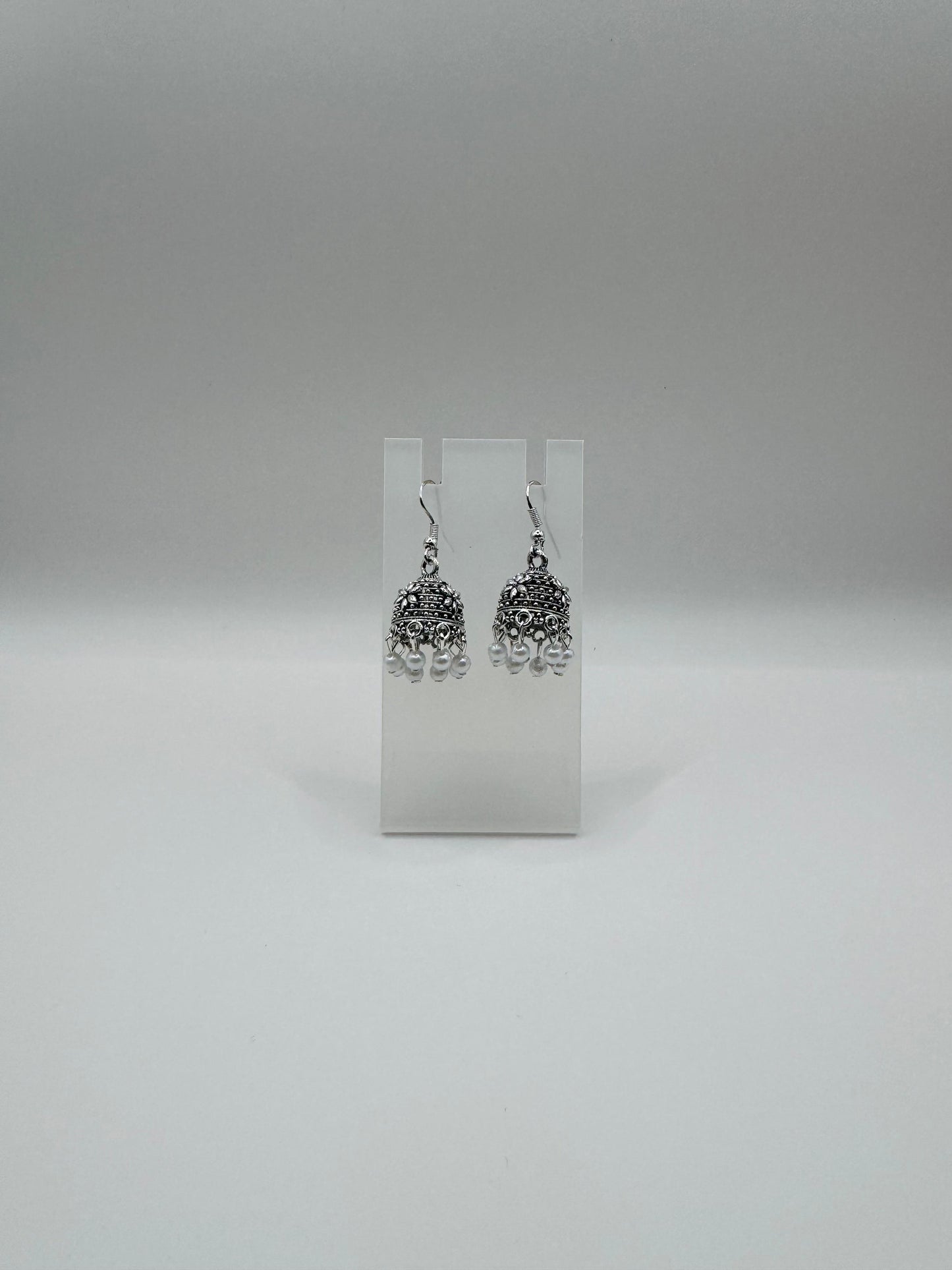 White Pearl Jhumkas – Elegant Tiny Lightweight Earrings