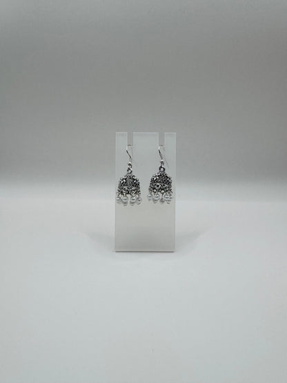 White Pearl Jhumkas – Elegant Tiny Lightweight Earrings