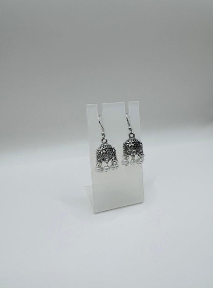 White Pearl Jhumkas – Elegant Tiny Lightweight Earrings