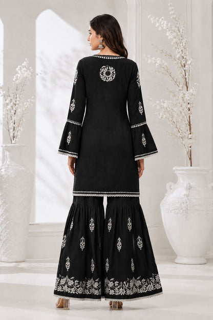 Handmade Chikankari Cotton Kurti & Garara Set