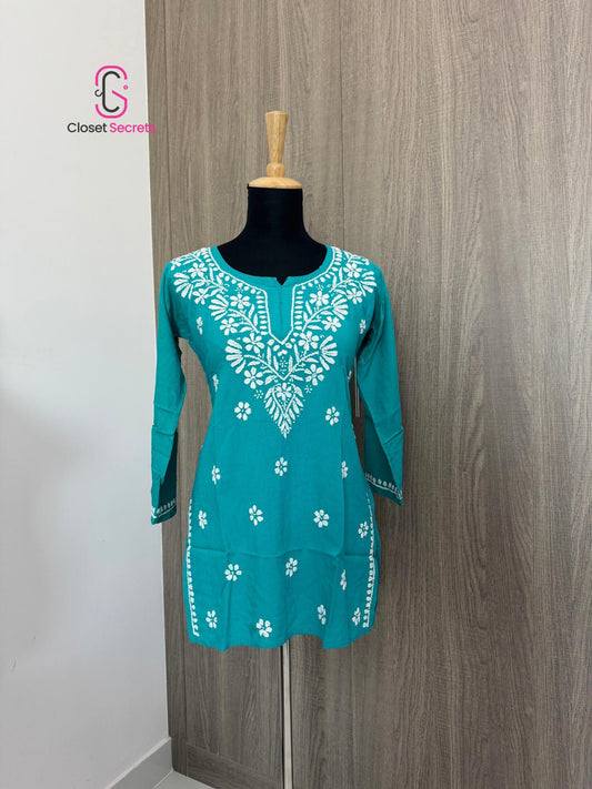 Handmade Mulmul Cotton Chikankari Kurti