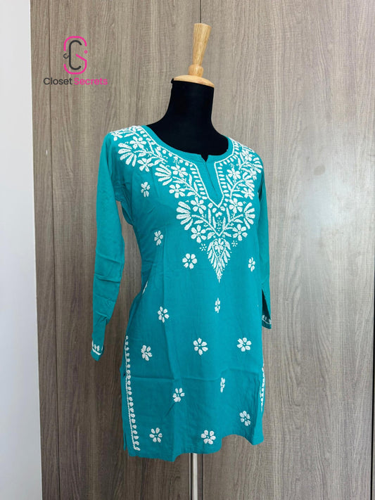 Handmade Mulmul Cotton Chikankari Kurti