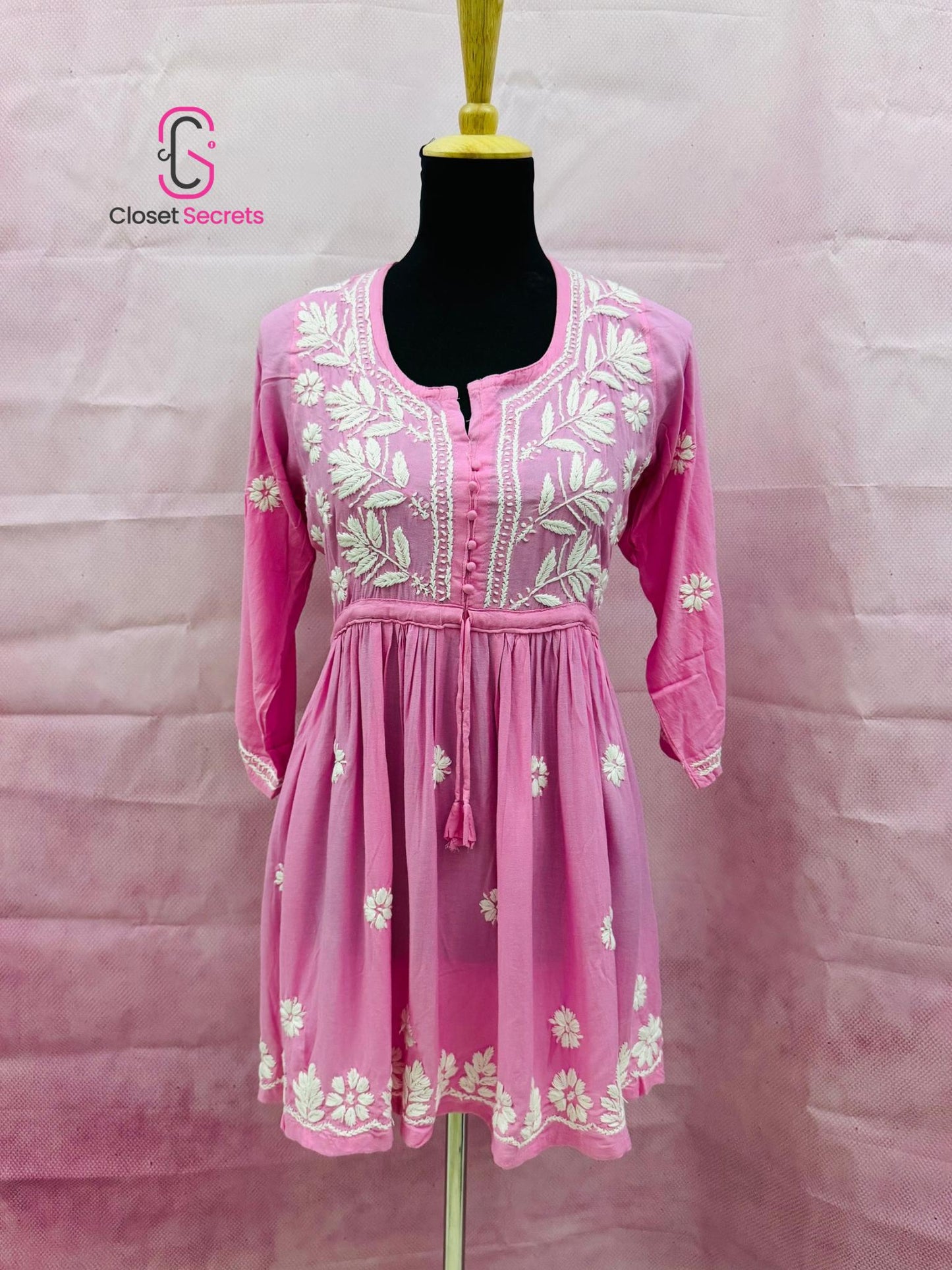 Mulmul Cotton Frock Kurti with Chikankari Embroidery