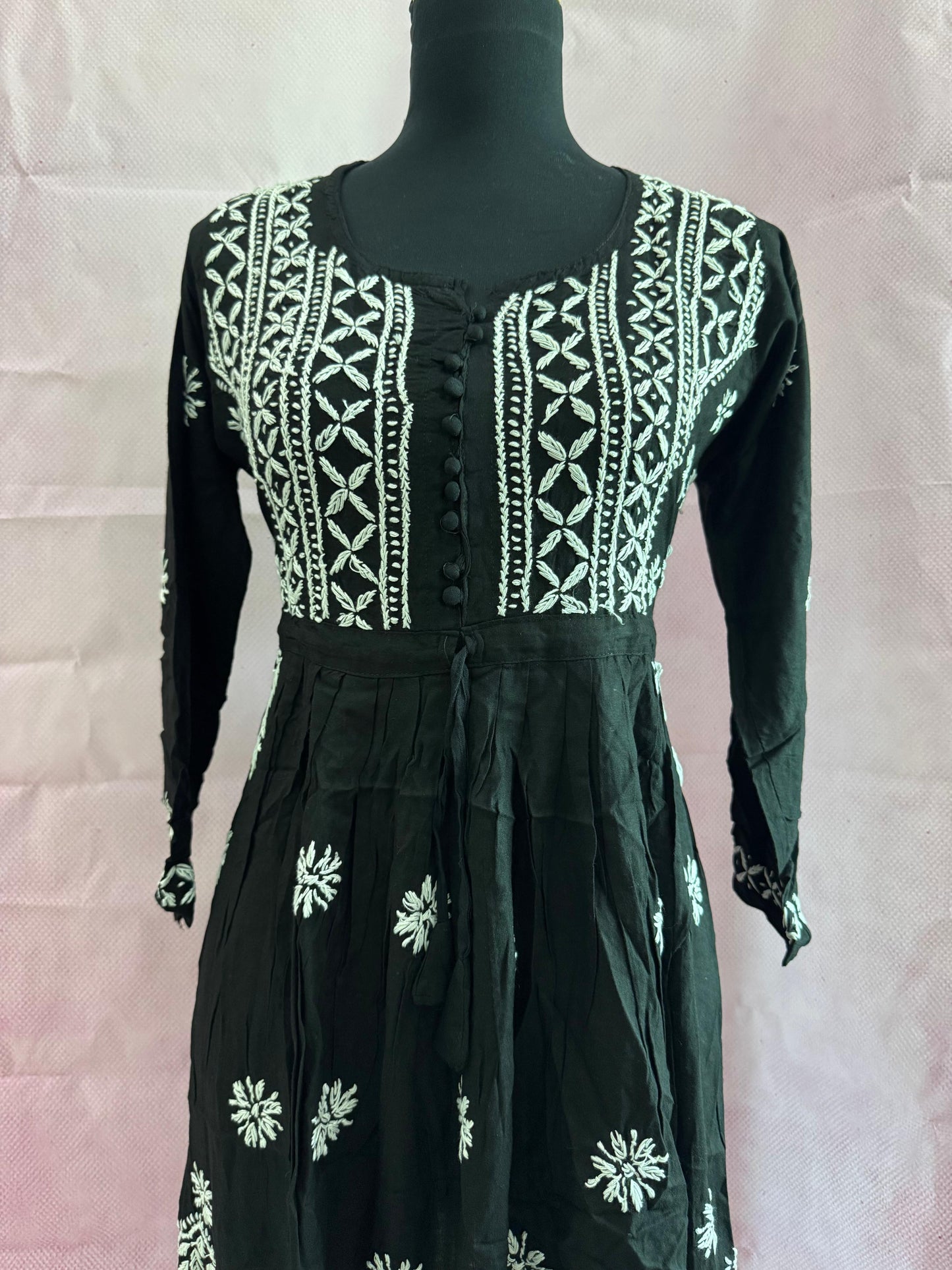 Mulmul Cotton Frock Kurti with Chikankari Embroidery
