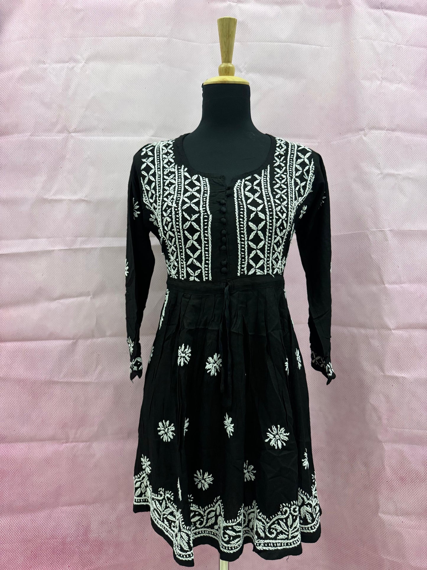 Mulmul Cotton Frock Kurti with Chikankari Embroidery