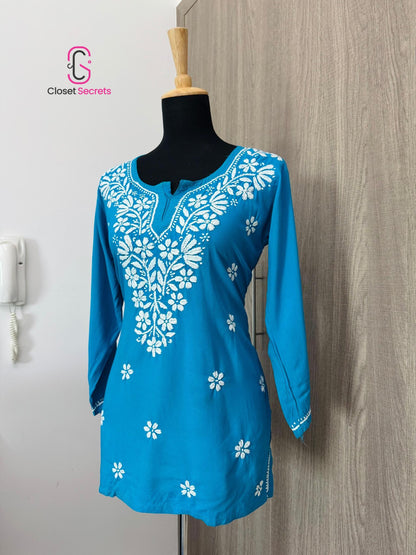 Handmade Mulmul Cotton Chikankari Kurti