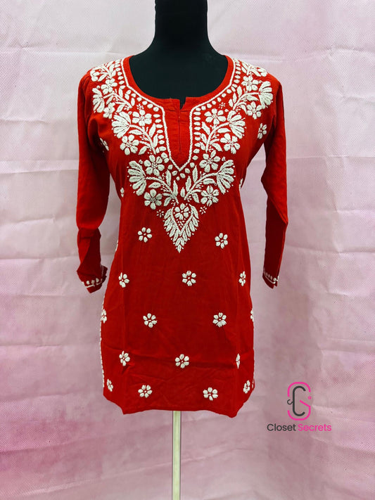 Handmade Mulmul Cotton Chikankari Kurti