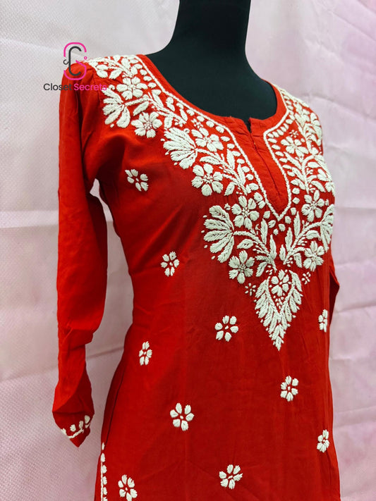 Handmade Mulmul Cotton Chikankari Kurti