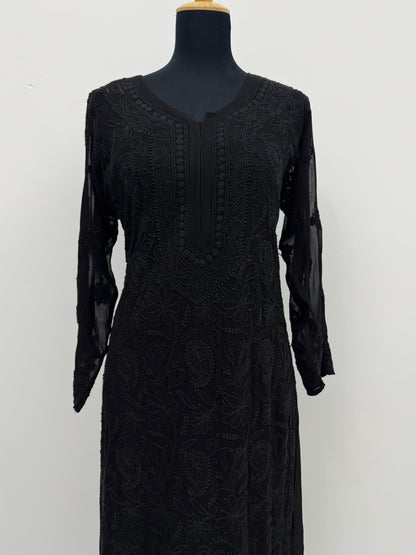 Viscose Georgette Solid 1pc Suit - Black | Closetsecrets