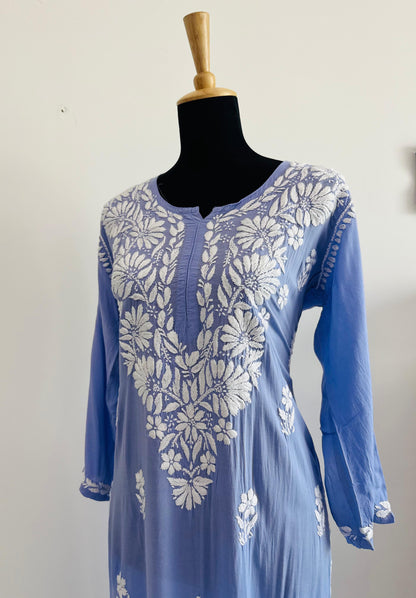 Handmade Chikankari Mulmul Cotton 2pc Suit & Plazzo